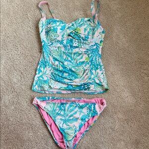 Lilly Pulitzer Bec tankini top / Zarah bikini bottom in Hip Nautic.
